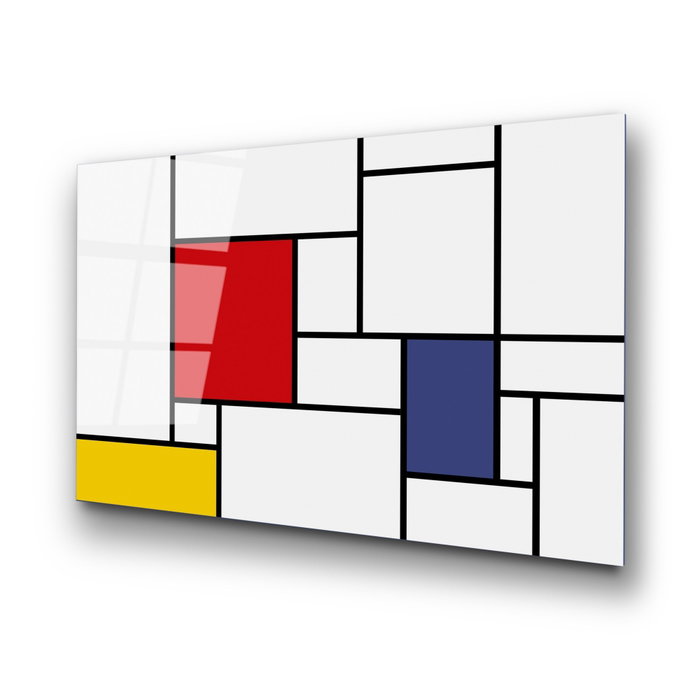 Wallity Cuadro Decorativo de Vidrio Templado Piet Mondrian 70 x 100 cm Wallity Cuadro Decorativo de Vidrio Templado Piet Mondrian 70 x 100 cm